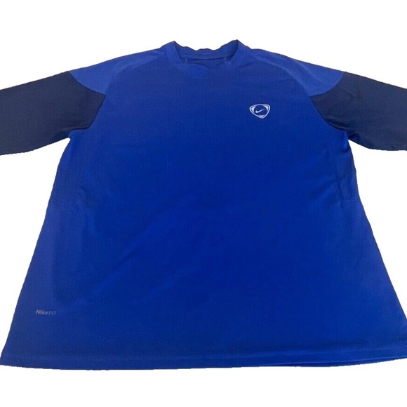 Nike FIT Dri-Fit Men's Athletic/Running Logo T-shirt; Blue; Size XL - Picture 1 of 6